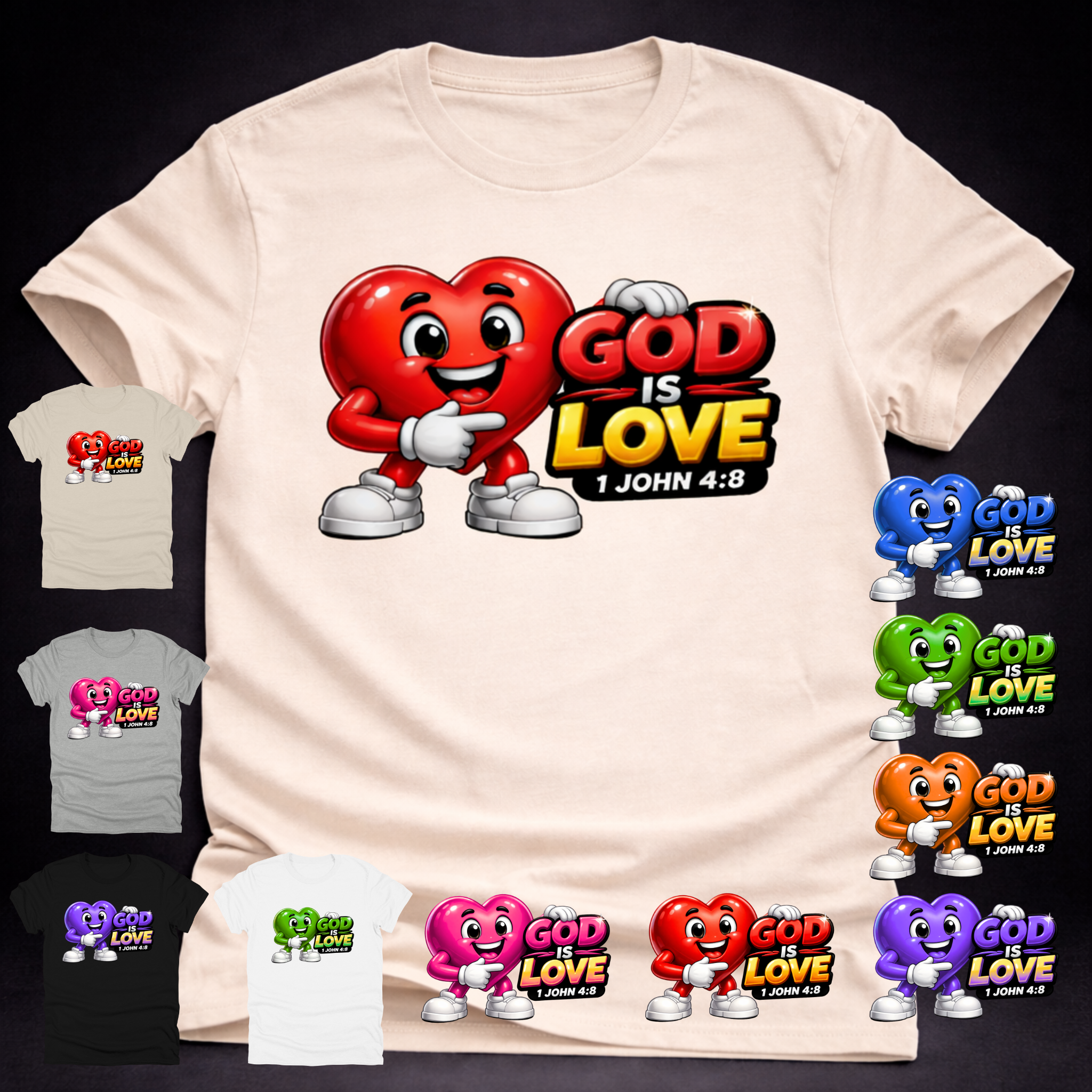 God Is Love Heart Tee