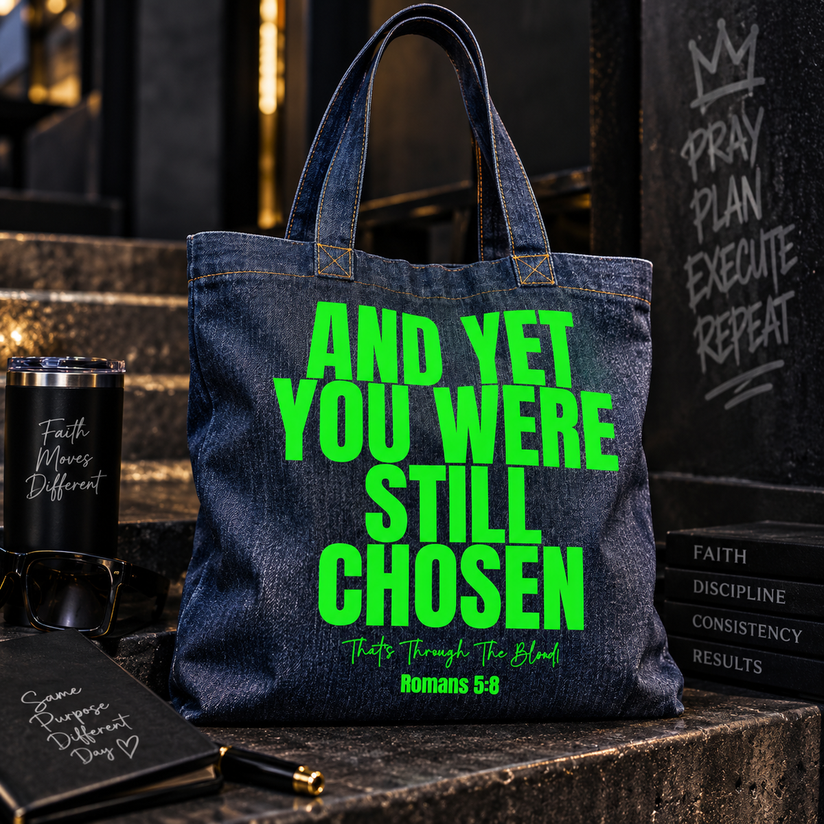 And Yet You Were Still Chosen Denim Tote
