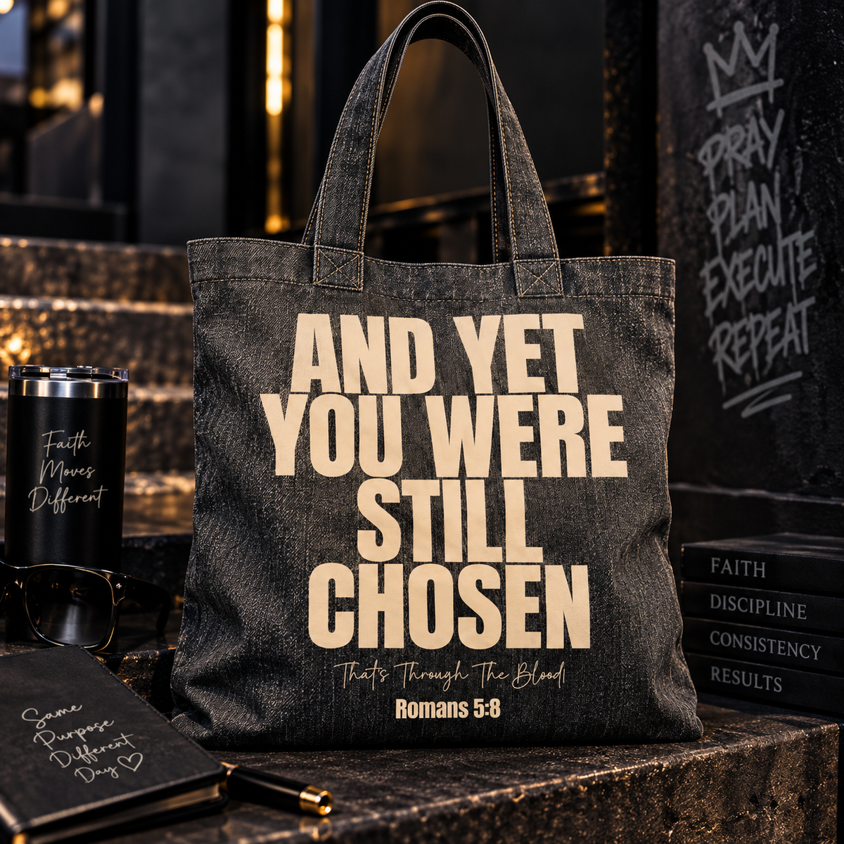 And Yet You Were Still Chosen Denim Tote