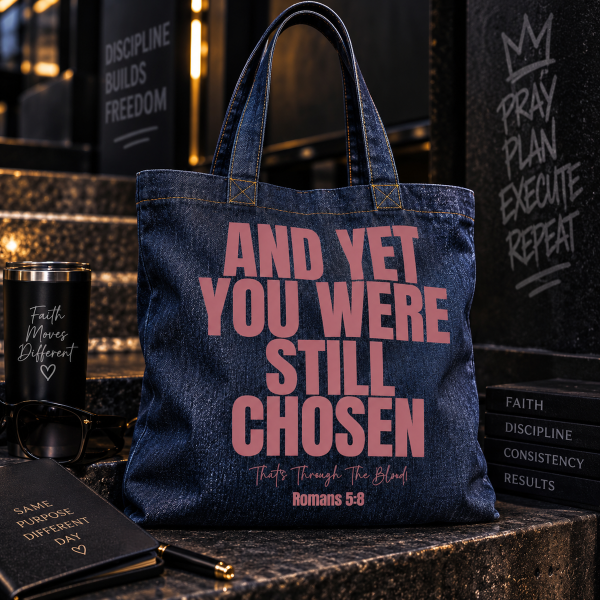 And Yet You Were Still Chosen Denim Tote