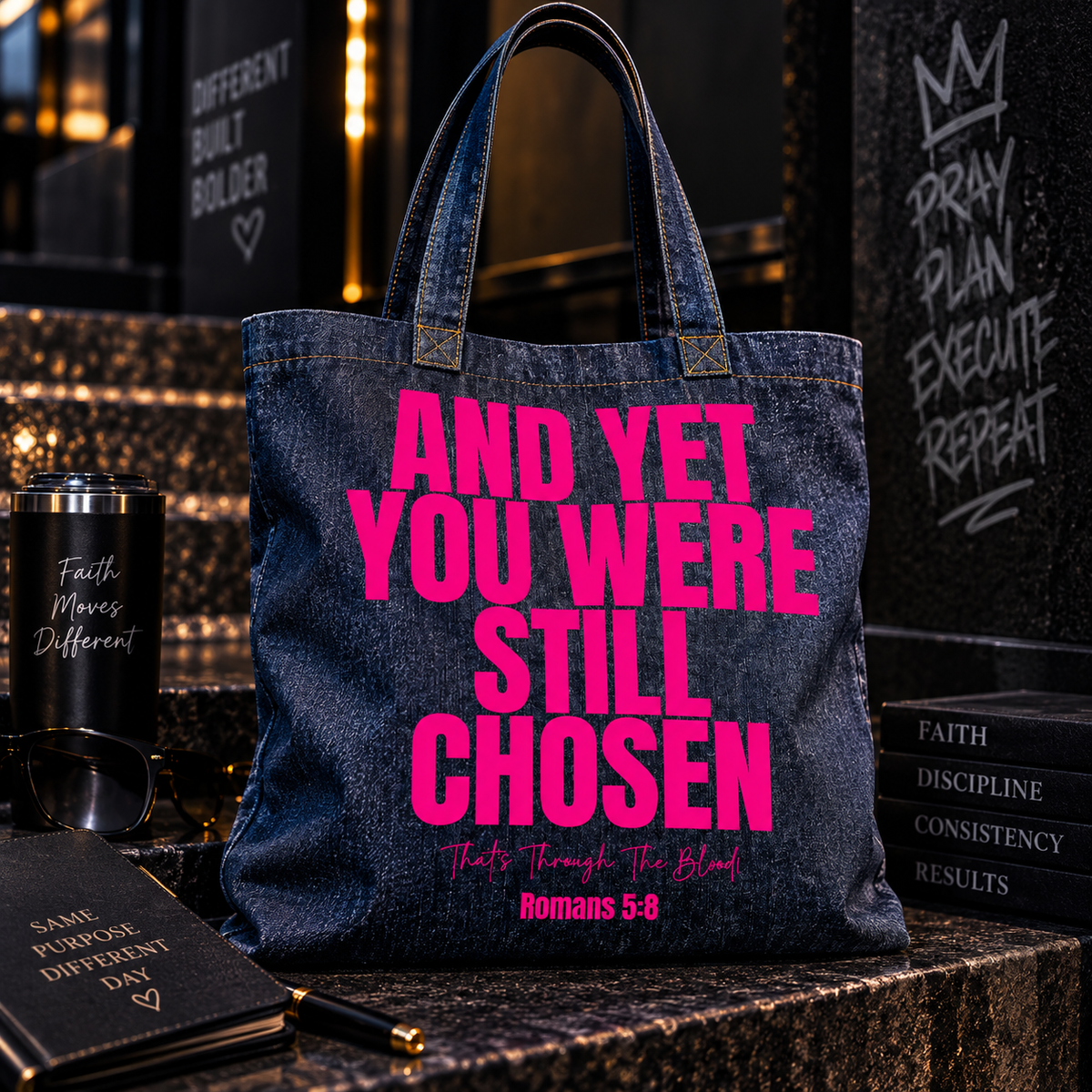And Yet You Were Still Chosen Denim Tote
