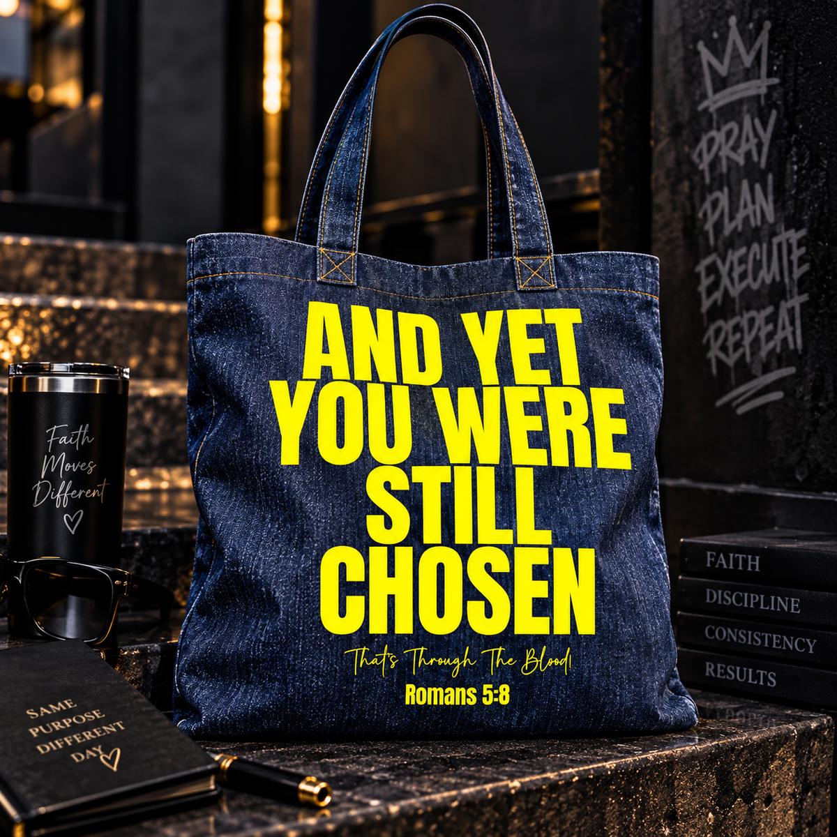 And Yet You Were Still Chosen Denim Tote